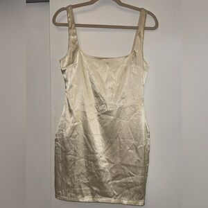 NWT Fashion Nova Cream Satin dress‎